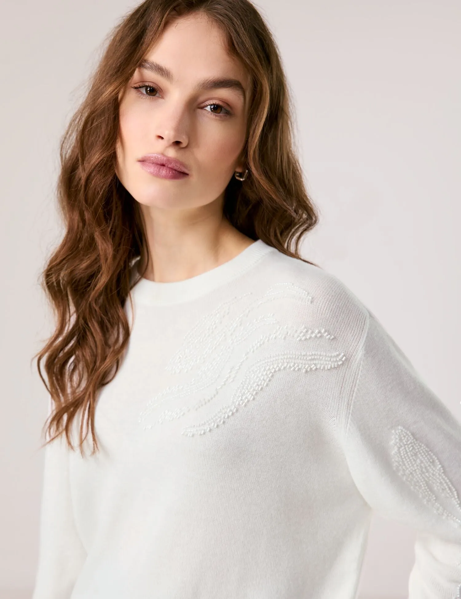 Soft Jumper - Off White Patterned