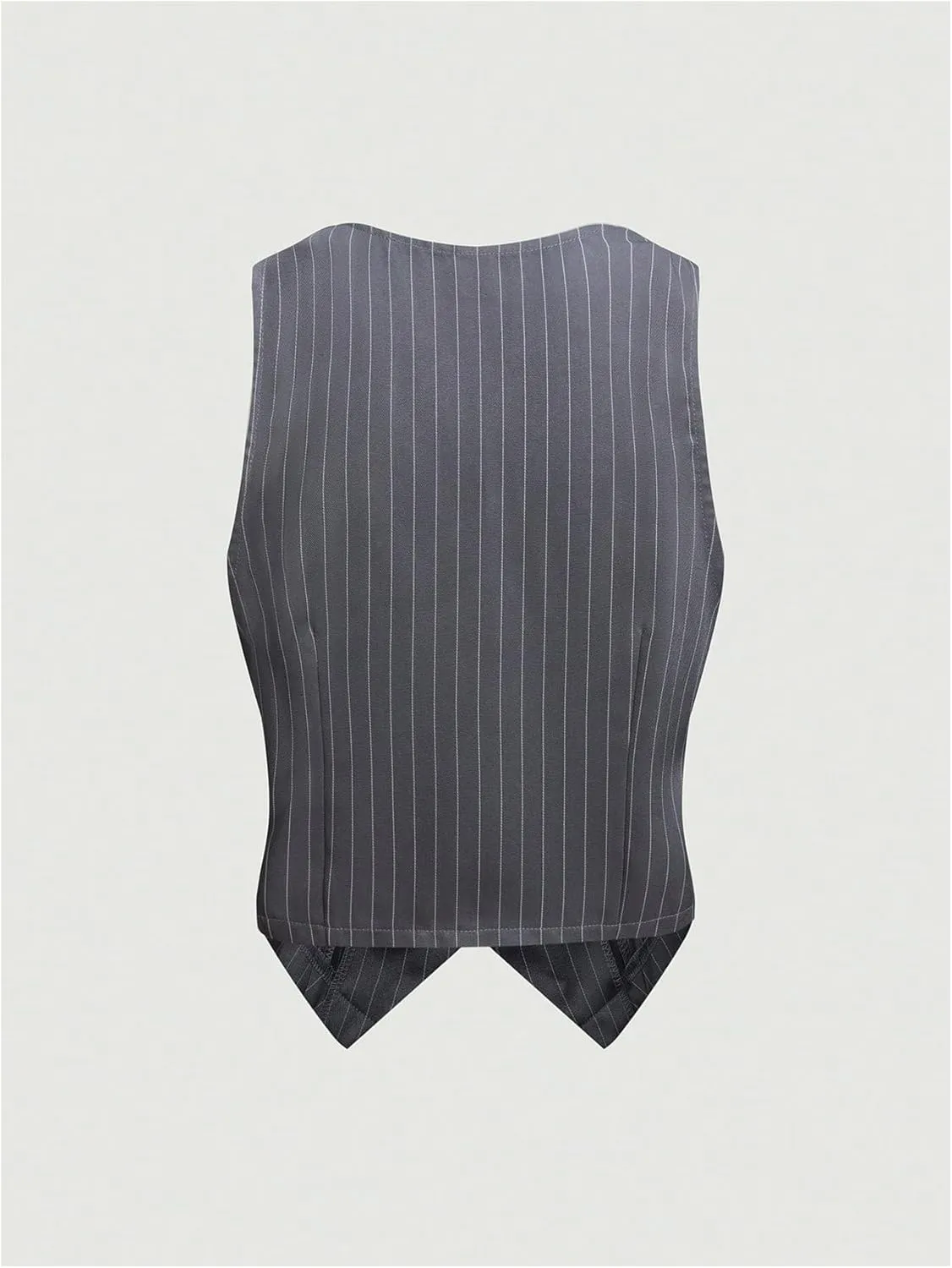 SOLY HUX Women's Striped V Neck Sleeveless Button Front Blazer Vest Waistcoat