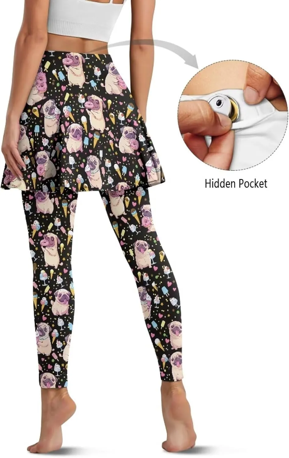 Tennis Skirt with Leggings for Women Golf Skirted Leggings Workout Running Gym Active Skort Pants XS-3XL