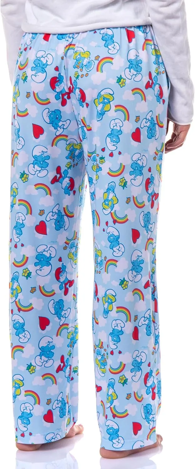 The Smurfs Womens Pjs Papa Smurf Smurfette Rainbow Cloud Pajama Pants