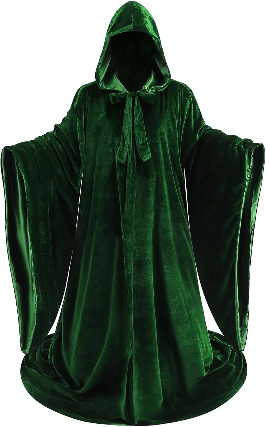 TOONRAIN Velvet Wizard Robe with Satin Wizard Cloak Adult Wizard Costume with Hood for Men and Women