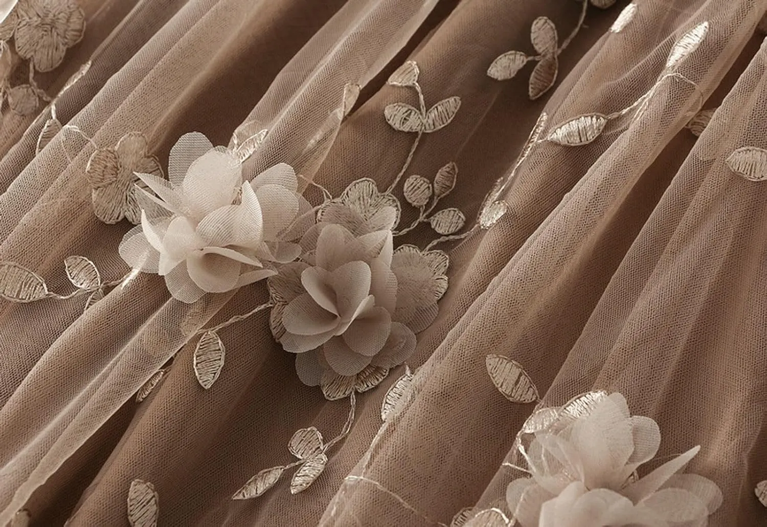 Tulle Skirts for Women 3D Floral Midi High Waist Skirt Cute Pleated A Line Layered Fairy Skirts 2025 Party Skirt
