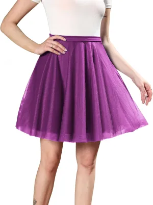 Tulle Skirts for Women Mesh Tutu Skirt Tulle Skirt Women's A-Line Skirt Knee Length Tutu Skirt Summer Skirts for Women