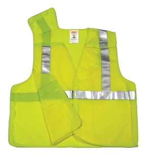 Type R Class 2 5 Point Breakaway Vest - Fluorescent Yellow-Green - Polyester Mesh - Hook & Loop Closure - Breakaway Hook & Loop at Shoulders, Sides and Front - 2 Interior Pockets - Silver Reflective Tape