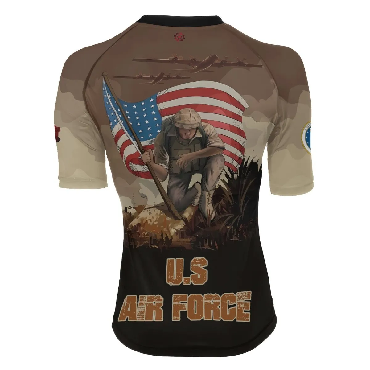 USA Air Force Veteran Women's Short Sleeve Rash Guard