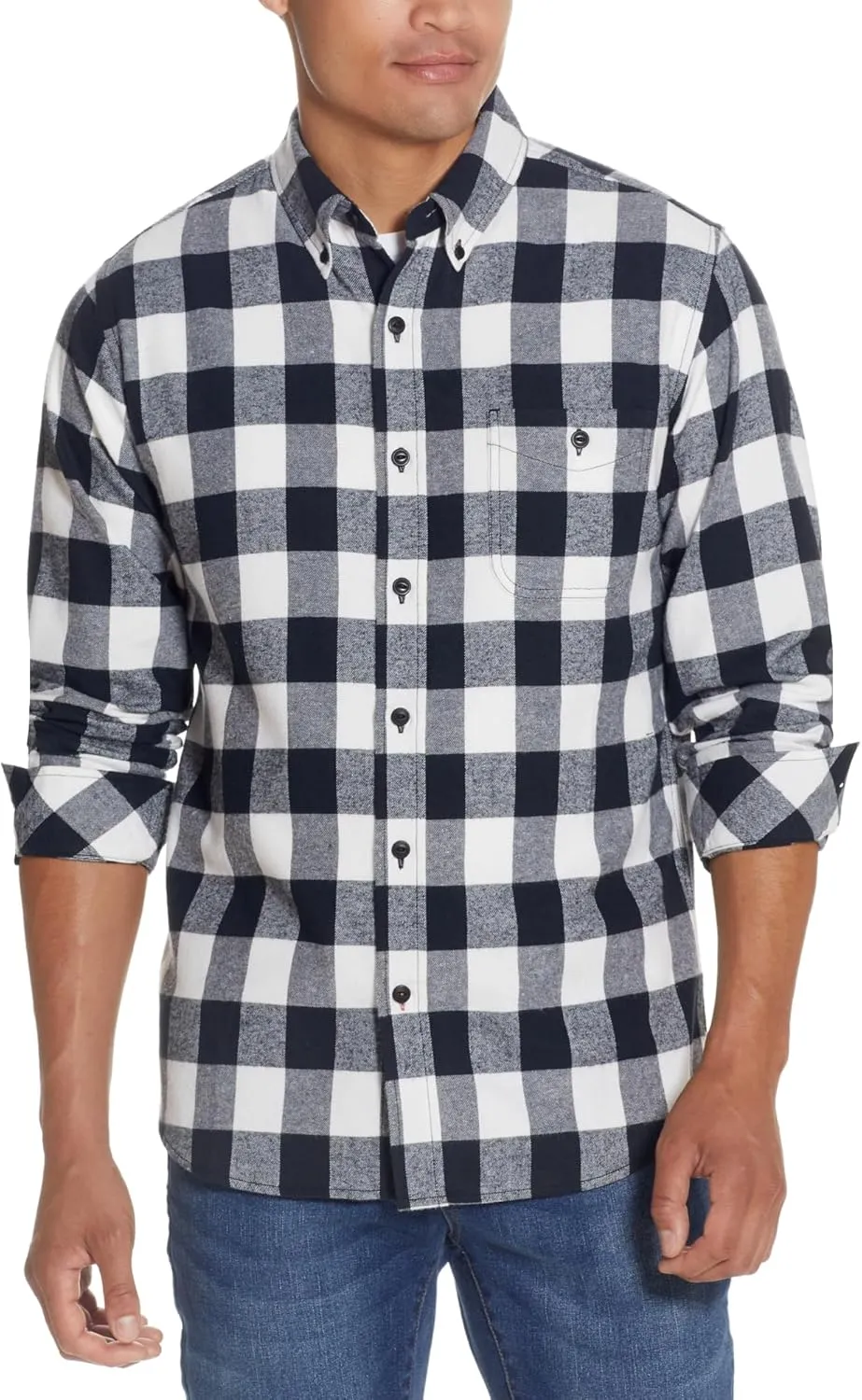 Weatherproof Vintage Mens Casual Soft Brushed Plaid Button-Down Flannel Shirt