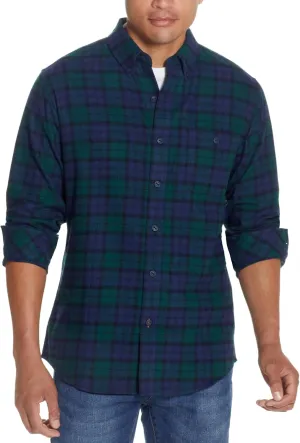 Weatherproof Vintage Mens Casual Soft Brushed Plaid Button-Down Flannel Shirt