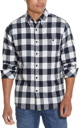 Weatherproof Vintage Mens Casual Soft Brushed Plaid Button-Down Flannel Shirt