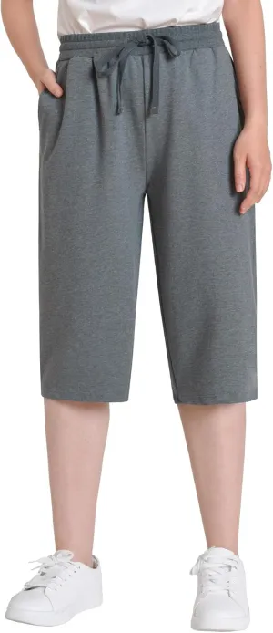 Weintee Women's 15" Capri Long Shorts with Pockets Below The Knee