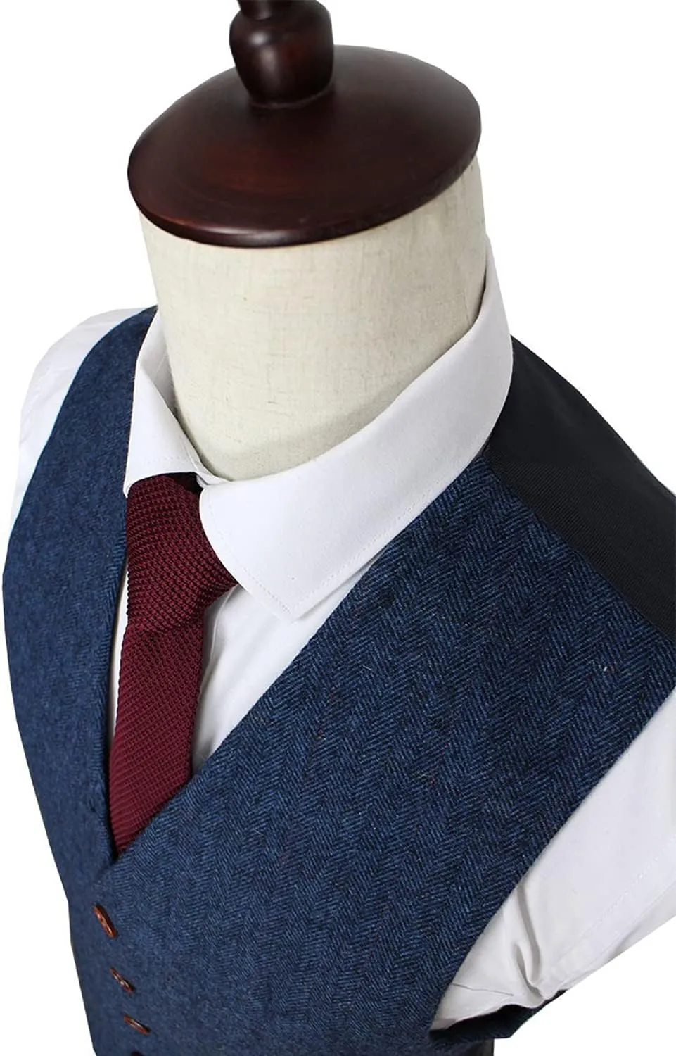 Wemaliyzd Mens Vintage 3 Piece Checkered Plaid Suit Tweed Blazer Vest Pants
