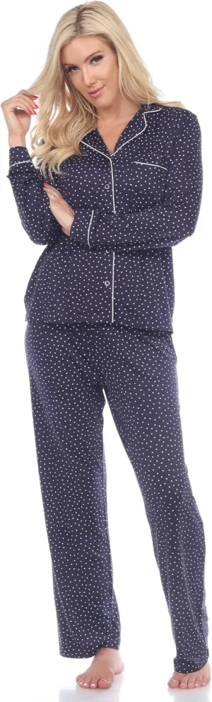 white mark Long Sleeve Pajama Set
