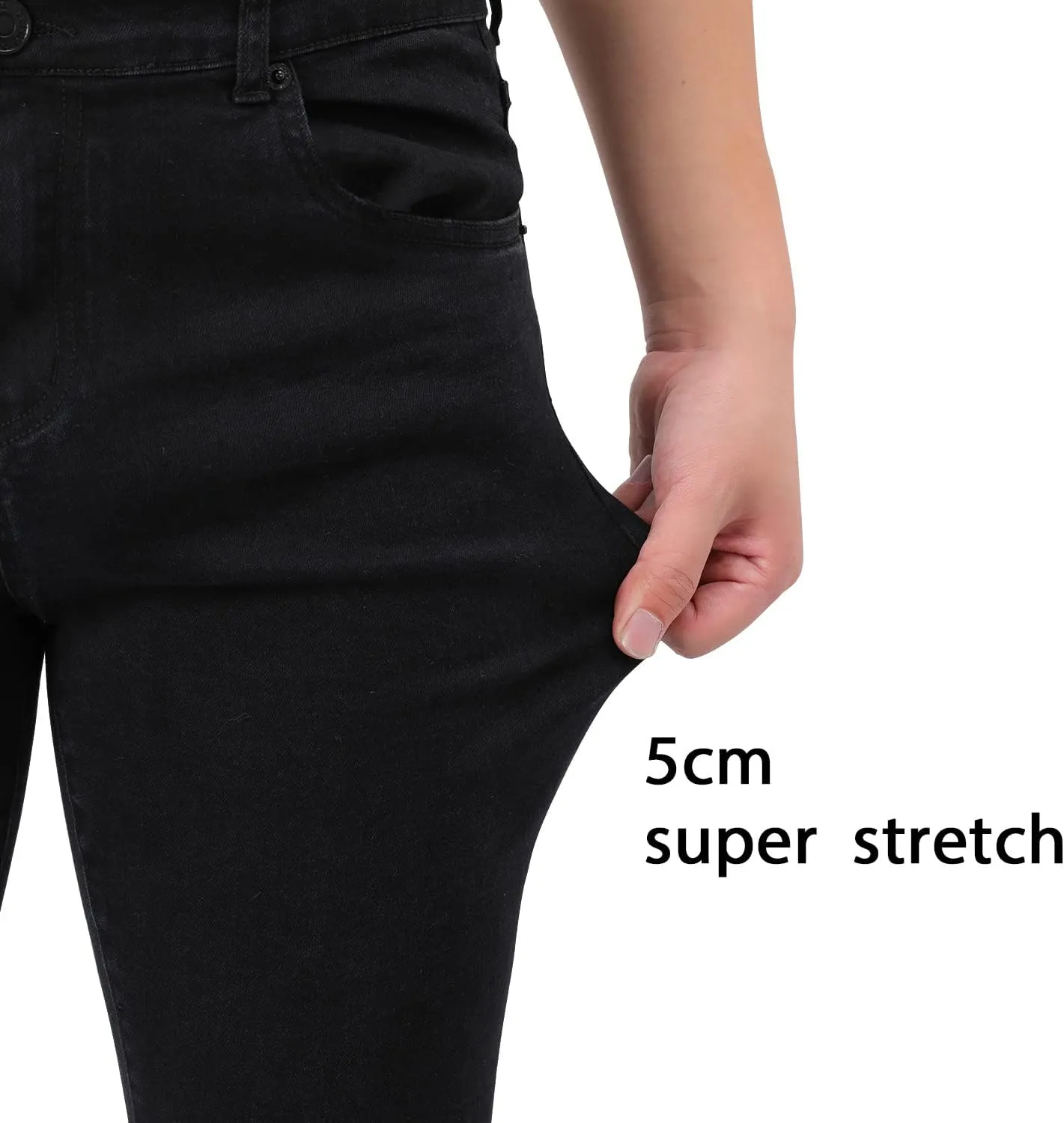 Woenzaia Mens Jeans Slim Fit Skinny Denim Stretch Tapered Jean Pants