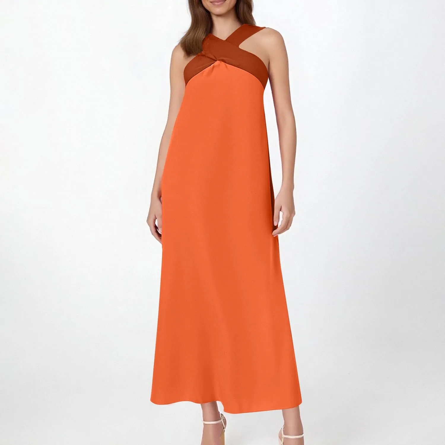 Women Criss Cross Dress Loose Fit Sleeveless Backless Going Out Outfits Summer Beach Boho Trendy Sundress