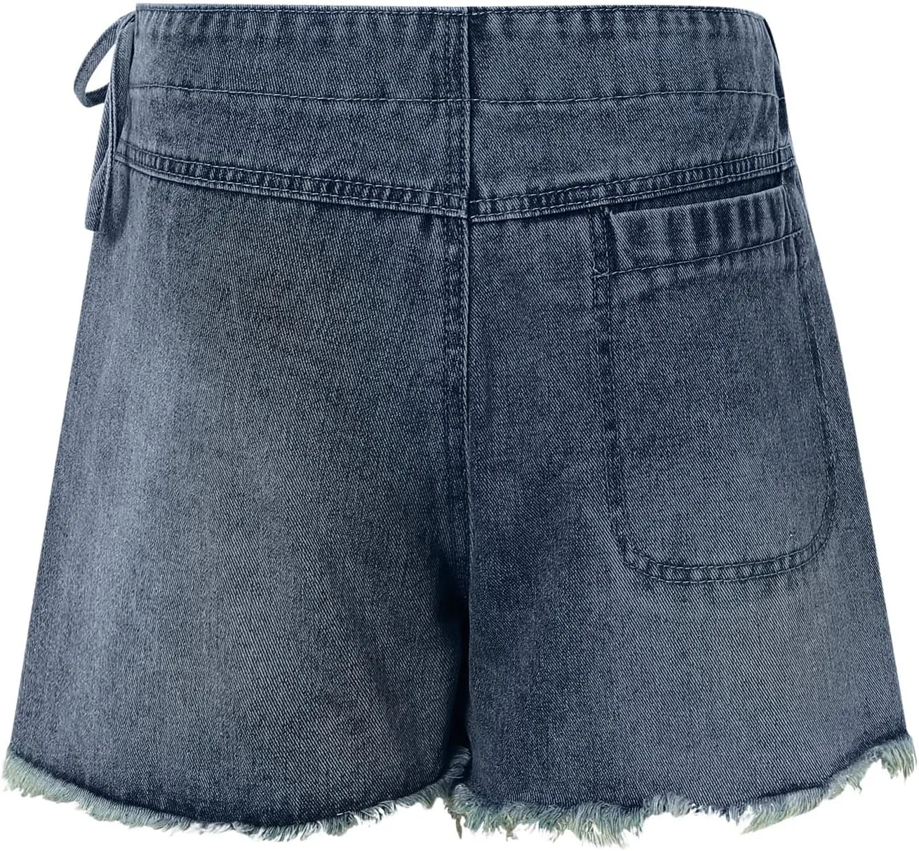 Womens Denim Skorts High Waisted Casual Summer Asymmetrical Hem Side Tie Jean Skirt with Shorts and Pockets