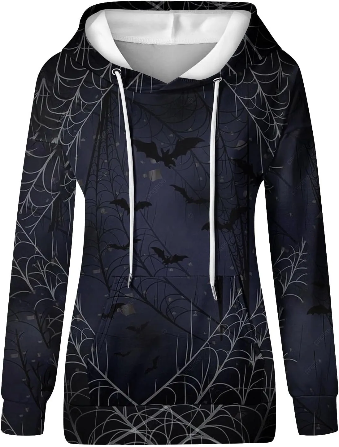 Women's Halloween Witch Shadow Print Casual Shirt Oversized Halloween Graphic Hoodie Fall Fashion Long Sleeve Pullover