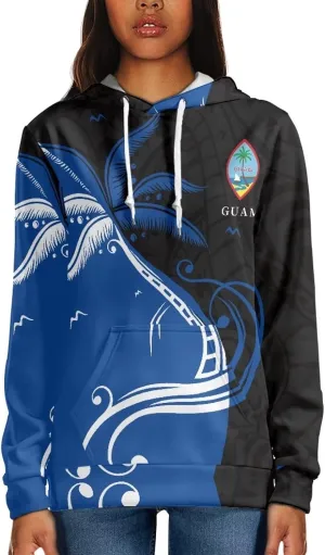Womens Polynesian Tribal Tattoo Print Hoodies Drawstring Puletasi Tatau Ptaha Pullover Sweatshirt with Pocket