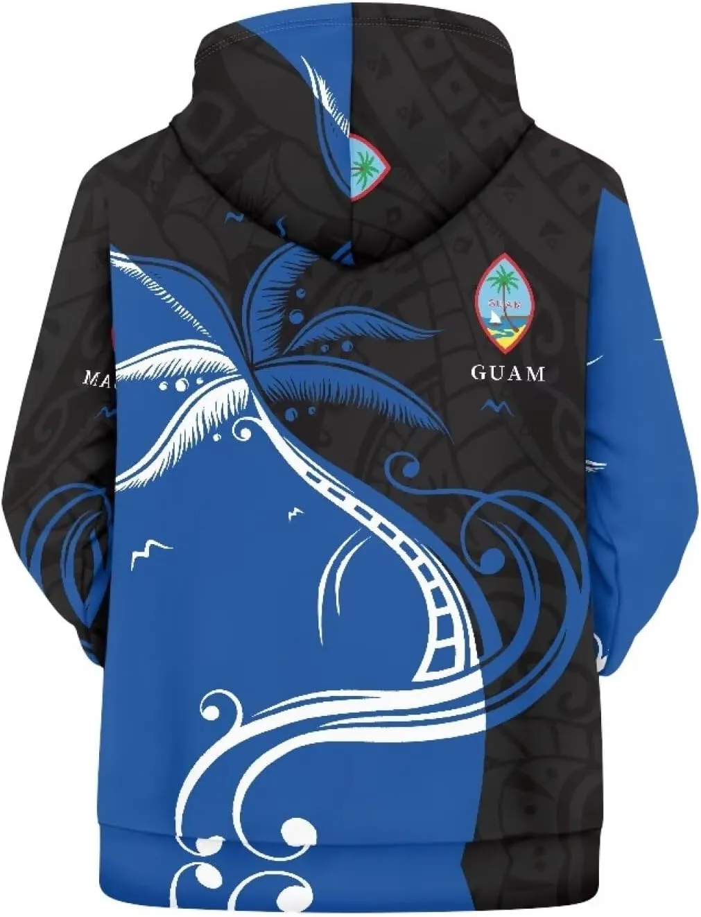Womens Polynesian Tribal Tattoo Print Hoodies Drawstring Puletasi Tatau Ptaha Pullover Sweatshirt with Pocket