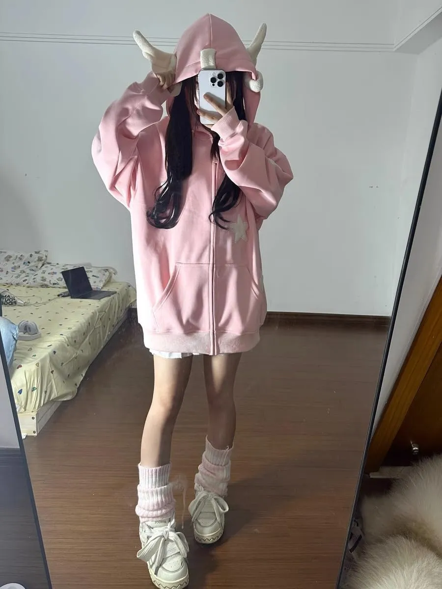 YEMOCILE Women Cute Shark Hoodie Long Sleeve Blue Kawaii Animal Shark Shape Hooded Pullover Sweatshirts