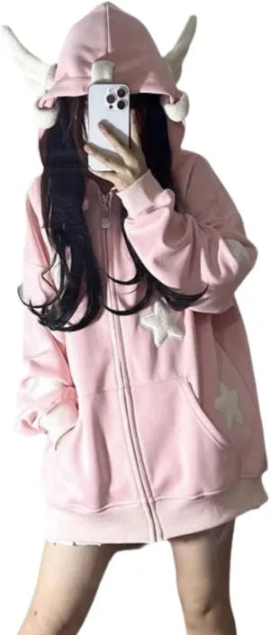 YEMOCILE Women Cute Shark Hoodie Long Sleeve Blue Kawaii Animal Shark Shape Hooded Pullover Sweatshirts