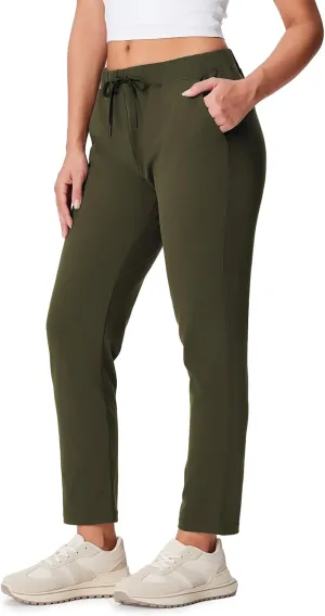 Yogipace Petite/Regular/Tall Women's 7/8 On The Fly Pants Drawstring Casual Lounge Joggers Travel Sweatpants