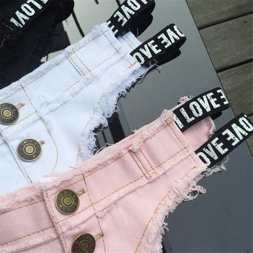Yollmart Women's Sexy Booty Cut Off Denim Shorts Low Waist Hot Pants