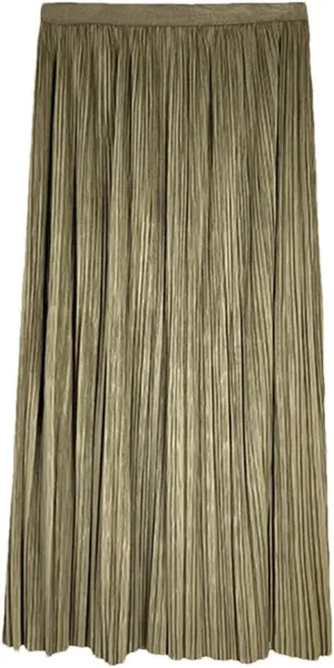 Youllyuu Velour High Waist Pleated Skirt Women Midi Skirt Ladies Autumn Winter Thick Skirts